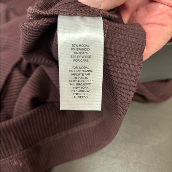 Moda Women's Ribbed Long Sleeve Top - Brown - Picture 6 of 6